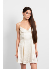 Сукня з сатину напівприталена PLA-115 XS Молочний Молочний XS