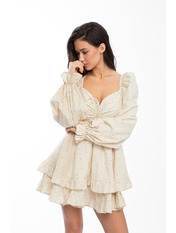 Сукня PLA-136 XS Бежевий Світло-бежевий в крапочку Світло-бежевий в крапочку XS