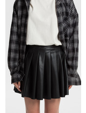Спідниця з еко-шкіри U-334 S Чорний Чорний S