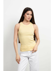 Топ з круглим вирізом в рубчик FUT-1450 S Лимонний Жовтий Лимонний S
