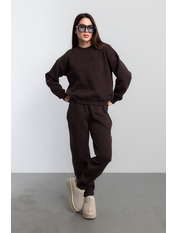 Трикотажний костюм на флісі KT-F-050 S Коричневий Коричневий S