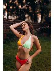 Купальник KU-3672 яя_Салатовий+жовтий S Зелений