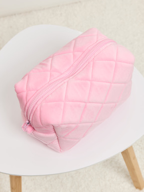 Косметичка велюрова М KM-0026 Рожевий