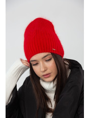 Ангорова шапка SHP-46365 Червоний Калиновий