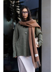 Шарф кашеміровий двохсторонній SH-11021 Коричневий Кемел