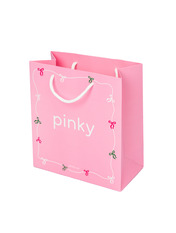 Пакет новорічний рожевий Пінкі маленький (22х24х11)