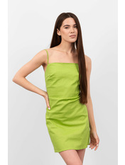 Сукня з льону приталена з оголеною спиною PLA-050 XS/S Зелений Салатовий Салатовий XS/S