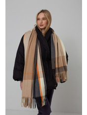 Шарф SH-150122 Бежевий Чорний Бежево-чорний