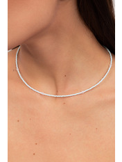 Чокер handmade HM-34 Білий Білий+блакитний