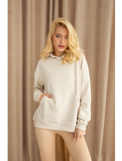 Худі вільне однотонне KOF-7313 Рожевий M/L Пудровий