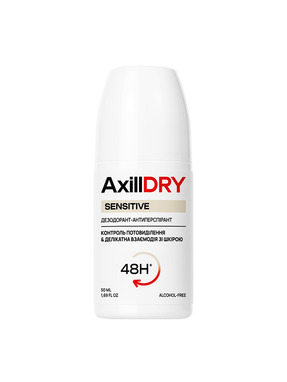 Дезодорант-антиперспірант кульковий Sensitive AxillDRY 50 мл  до 48 годин