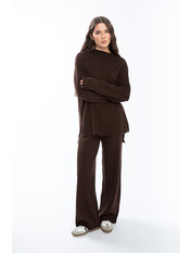 Трикотажний костюм KT-20025 one size Темно-коричневий Коричневий Темно-коричневий one size