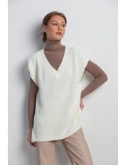 Жилетка в'язана однотонна  J-3733 Білий one size