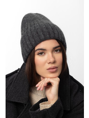 В'язана  шапка SHP-25004 Сірий Темно сірий