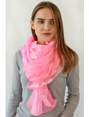 Шарф R1557(8) Рожевий Хризантема рожевий