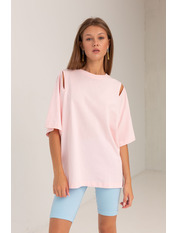 Футболка вільного крою FUT-803 Пудровий Рожевий S