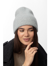В'язана  шапка SHP-47254 Сірий Світло-сірий