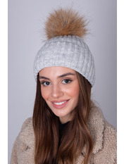 Вовняна шапка SHP-8382 Світло-сірий Сірий