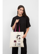 Шопер тканинний SHO-589 Бежевий+бургунді Бежевий