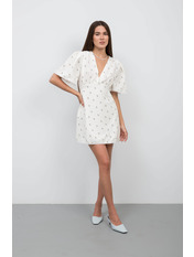 Сукня напівприталена PLA-883 XS Молочний + чорний Молочний Молочний + чорний XS