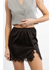 Спідниця з сатину U-136 M Чорний Чорний M