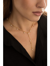 Ланцюжок CEP-14761 Золотистий+білий Білий