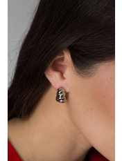 Сережки кільця SER-13479 Сріблястий