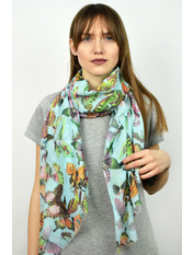 Шарф К1809 Бірюзовий Блакитний