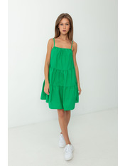 Сукня міні з коттону без рукавів PLA-12323 Зелений S