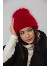 Ангорова шапка SHP-46566 Червоний Рубін