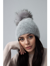 Ангорова шапка SHP-1815 Сірий one size