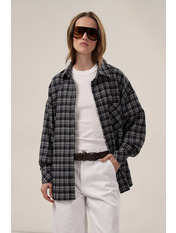 Сорочка в клітинку  RA-169 XS/S Темно-синій + біла клітинка Синій Темно-синій + біла клітинка XS/S