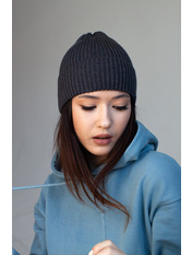 Бавовняна шапка SHP-1757 Графітовий Сірий