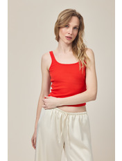 Топ з круглим вирізом трикотажний FUT-231031 S Червоний Теракотовий Теракотовий S