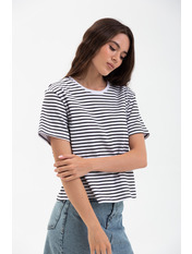 Футболка трикотажна прямого крою FUT-П4567 Білий Чорний Чорно білий XS/S