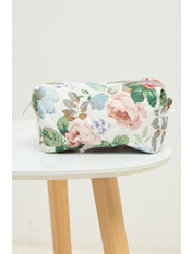 Косметичка квітковий принт KM-2926 Рожеві Білий