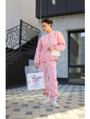 Трикотажний костюм утеплений KT-220801_K Рожевий XS-S