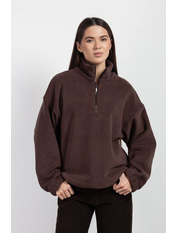 Світшот з вишивкою флісовий SW-FT-370 S/M Коричневий Коричневий S/M