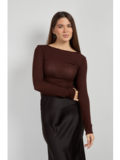 Лонгслів LNG-251094 L Коричневий Коричневий L