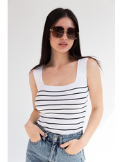 Топ трикотажний FUT-3681 Білий Чорний Біло-чорний one size