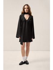 Сукня з сатину вільна PLA-101 XS Чорний Чорний XS