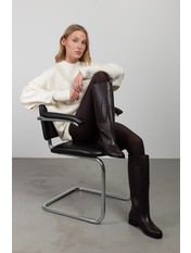 Чоботи з натуральної шкіри на хутрі CHB-4888 39 Коричневий Шоколадний Шоколадний 39