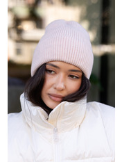 В'язана шапка SHP-49255 Молочний Айворі