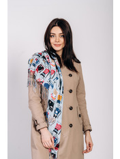 Хустка B-2006-N-1 Світло-блакитний Блакитний яя_101*101