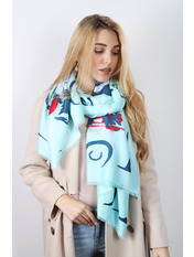 Шарф Менді Бірюзовий Блакитний яя_180*90