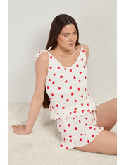 Муслінова піжама  PGM-170 Білий в сердечка Білий M/L Білий в сердечка  M/L