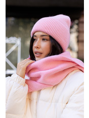 Комплект шапка і шарф KSH-25015 Рожевий