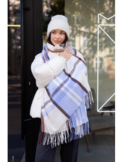 Шарф SH-102245 Молочний Молочний + блакитний