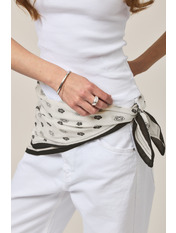 Хустка атласна APL-1248 Білий Біло-чорний