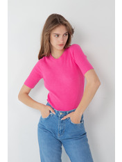 Футболка приталеного крою FUT-224200 Рожевий one size